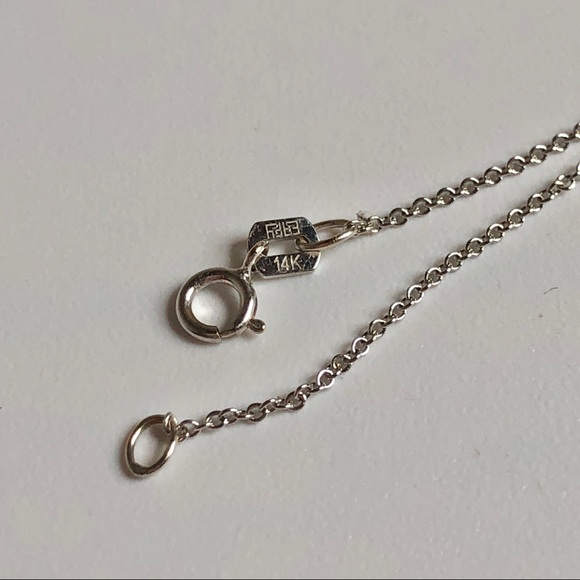 DIAMOND & 14k WHITE GOLD DAINTY NECKLACE - Picture 8 of 11